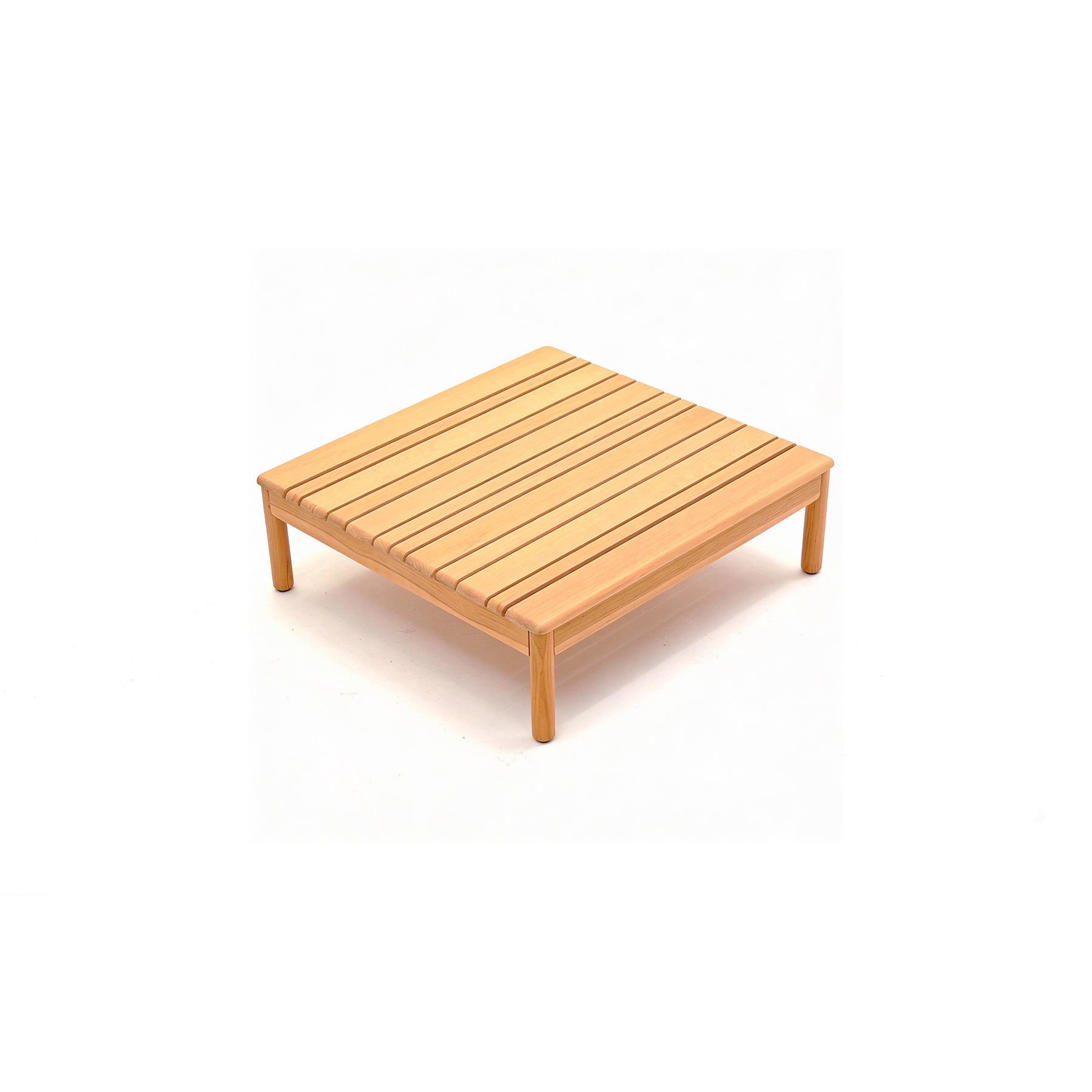 Wooden outdoor lounge chair on a white background