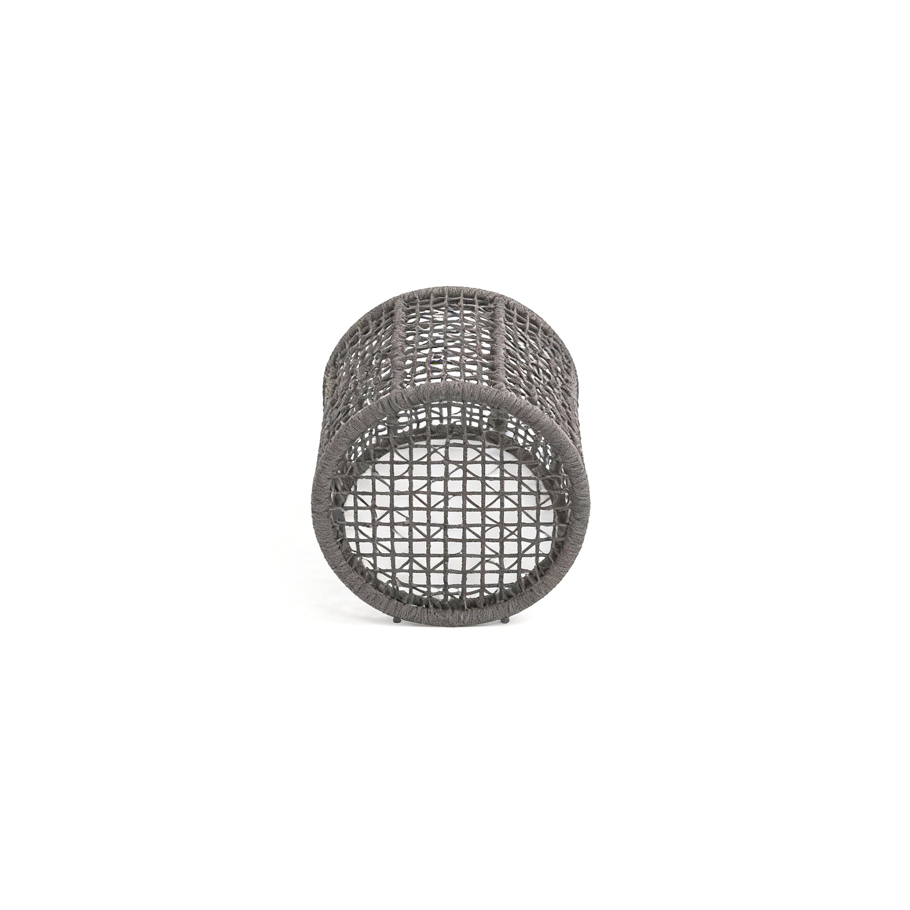 EMMA_COFFEE  Black wire mesh cylinder on a white background