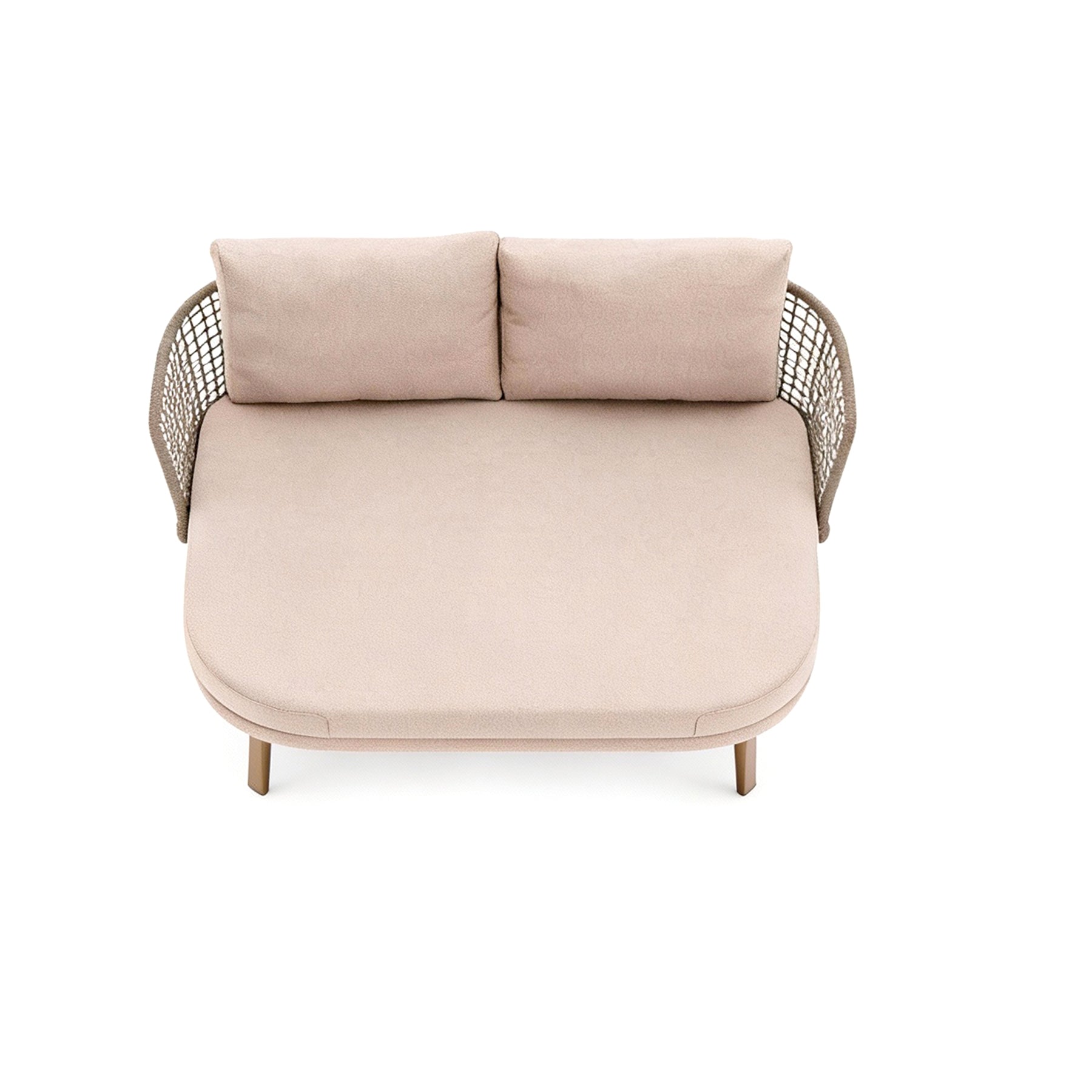 EMMA_COMPACT Beige outdoor sofa with mesh backrest on a white background