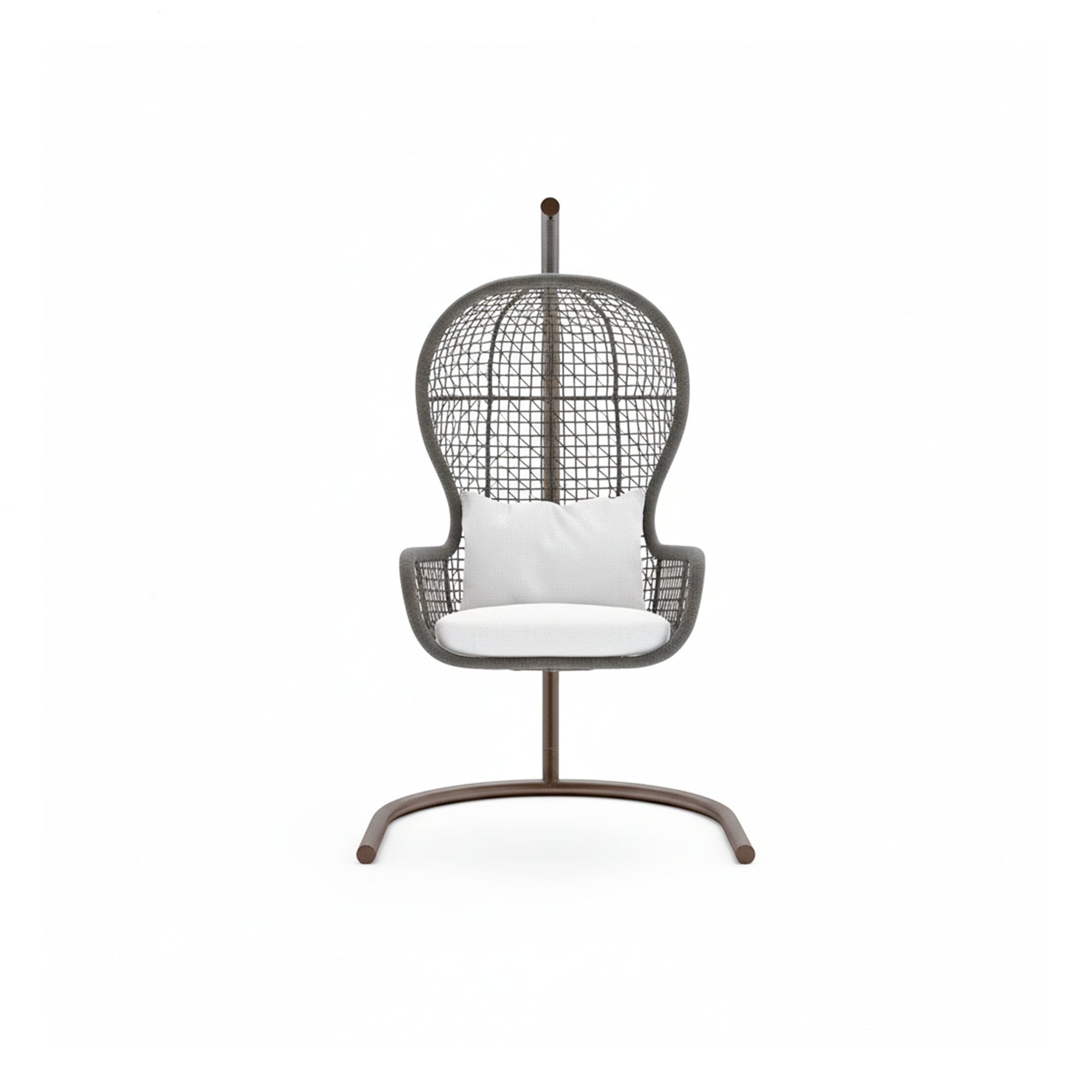 EMMA_NEST Woven chair with white cushion on a white background