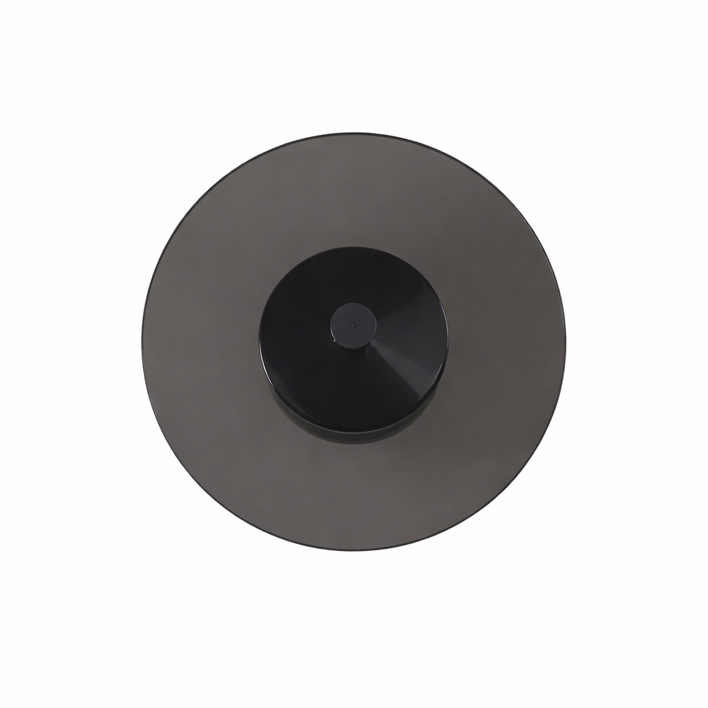 Black round object on a white background