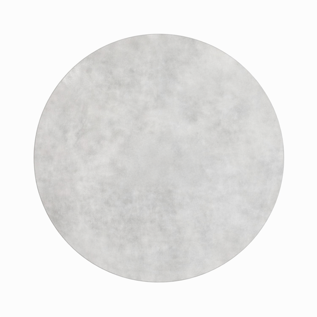 Round gray marble tile on a white background
