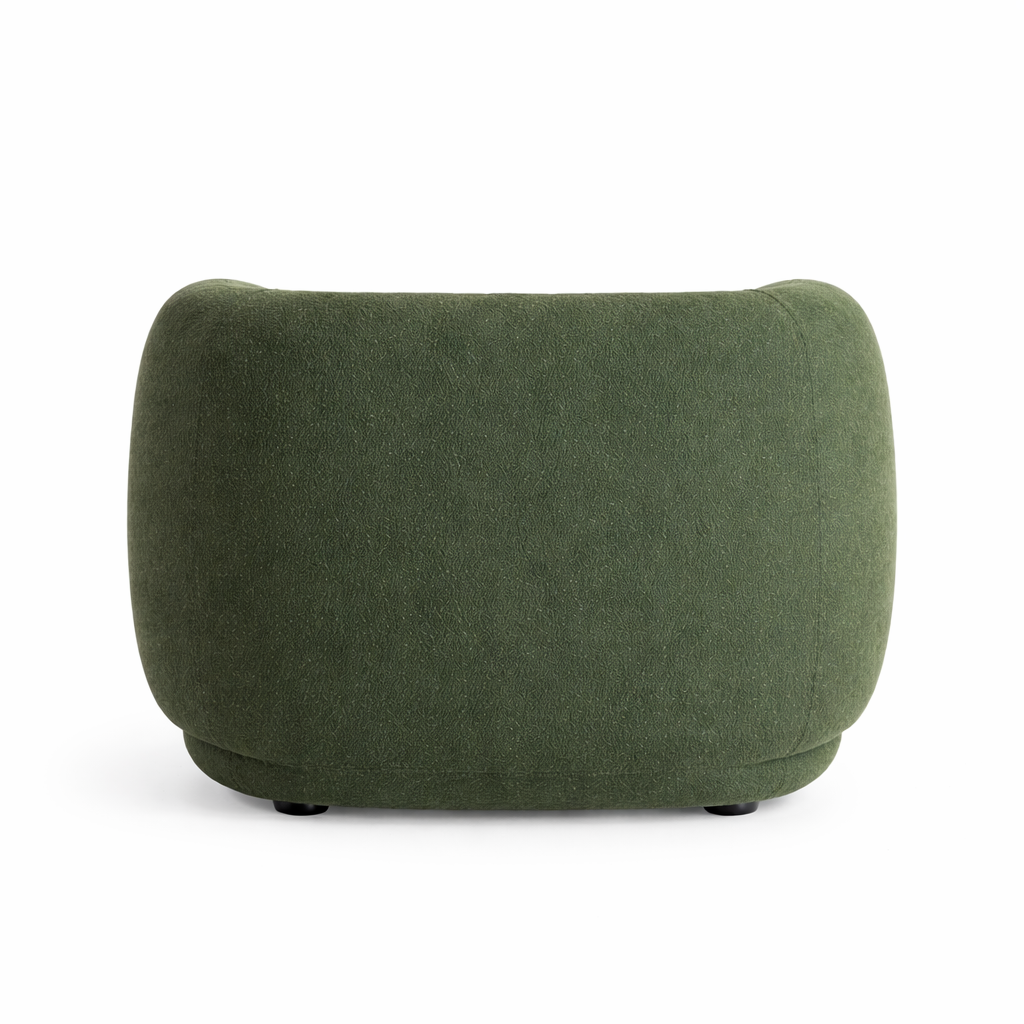 Green ottoman on a white background