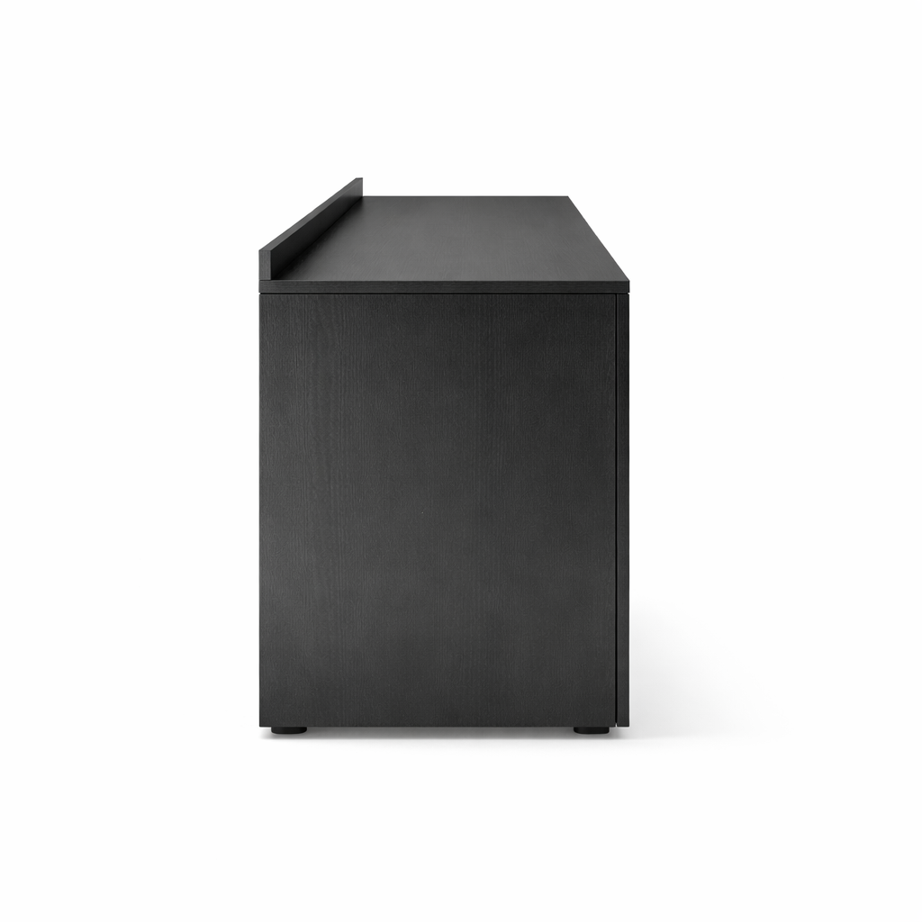 Black rectangular object on a white background