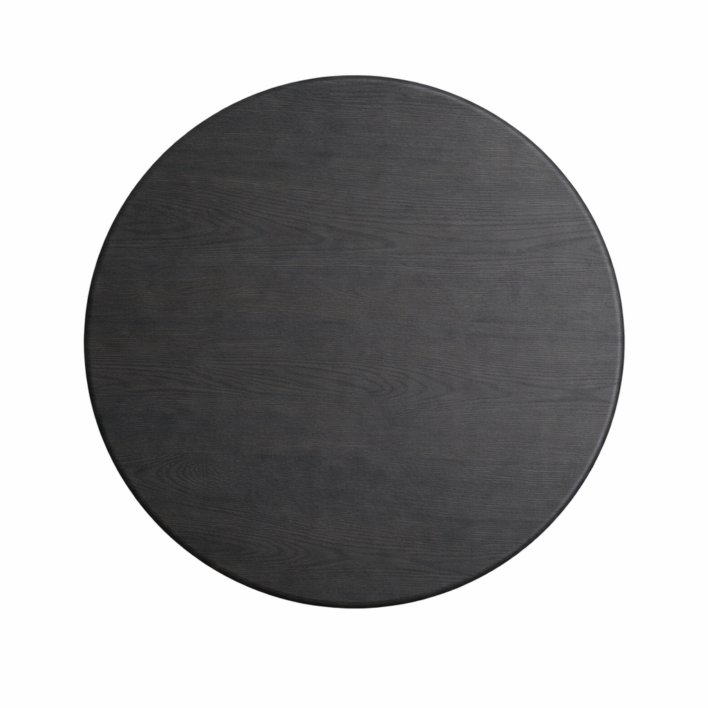 Round black object on a white background