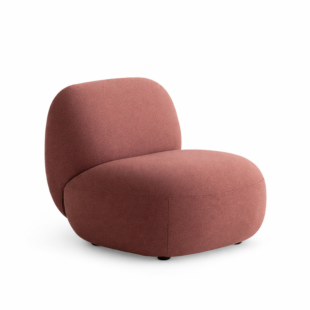 Pinkish-brown armchair on a white background